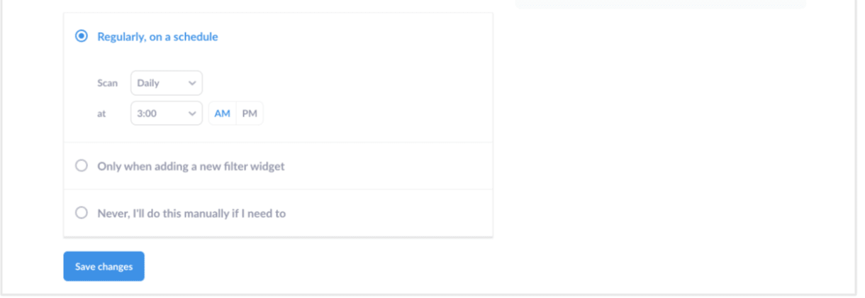 Regularly On Schedule Option
